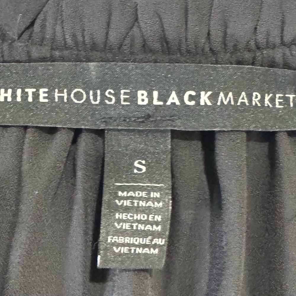 White House Black Market Black Lace Sleeve Blouse Boho Goth S - Picture 6 of 7